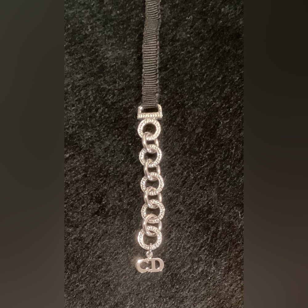 Vintage Y2K Christian Dior Swarovski Crystal Bow 'CD' Choker Necklace - RARE - Picture 6 of 8